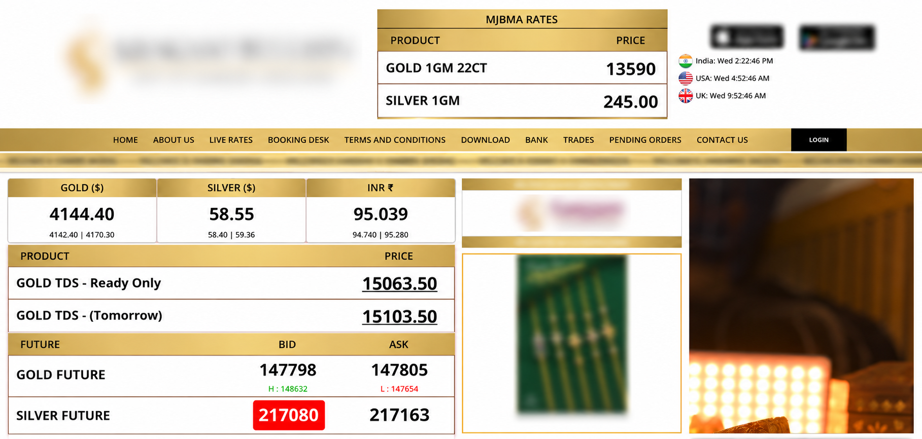 Bullion and Commodity Rates Website Development by SCMAI Digital